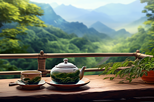 茶叶茶树清新摄影图