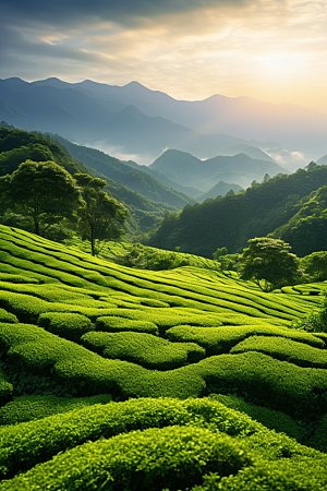 茶叶茶树采茶摄影图