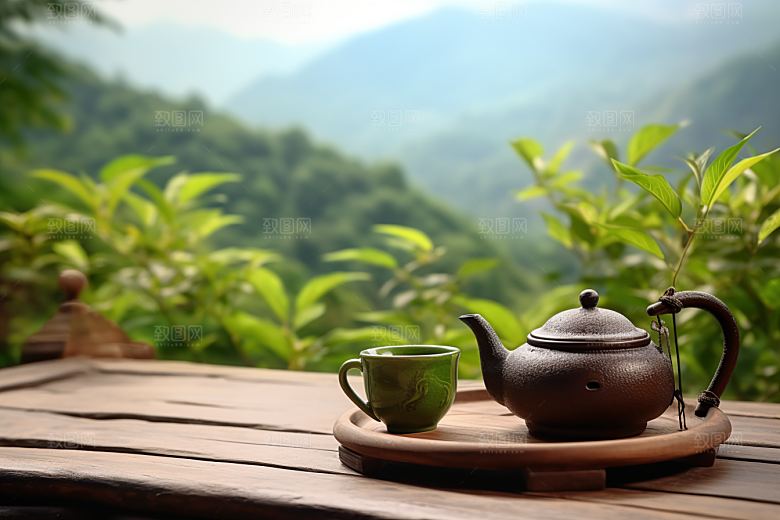 茶叶自然雨前龙井摄影图