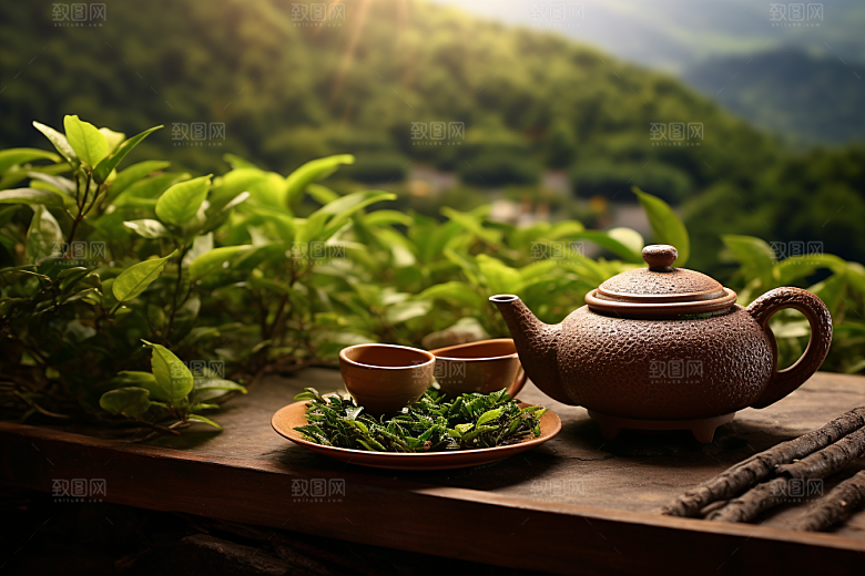 茶叶雨前龙井春茶摄影图