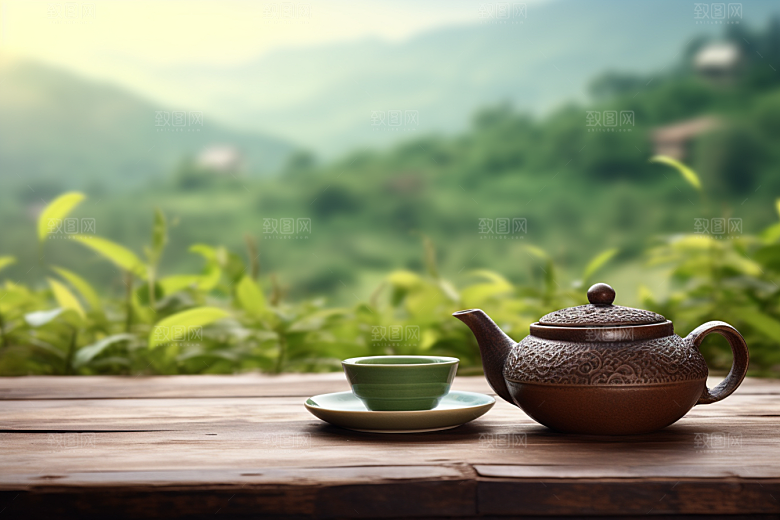 茶叶春茶采茶摄影图