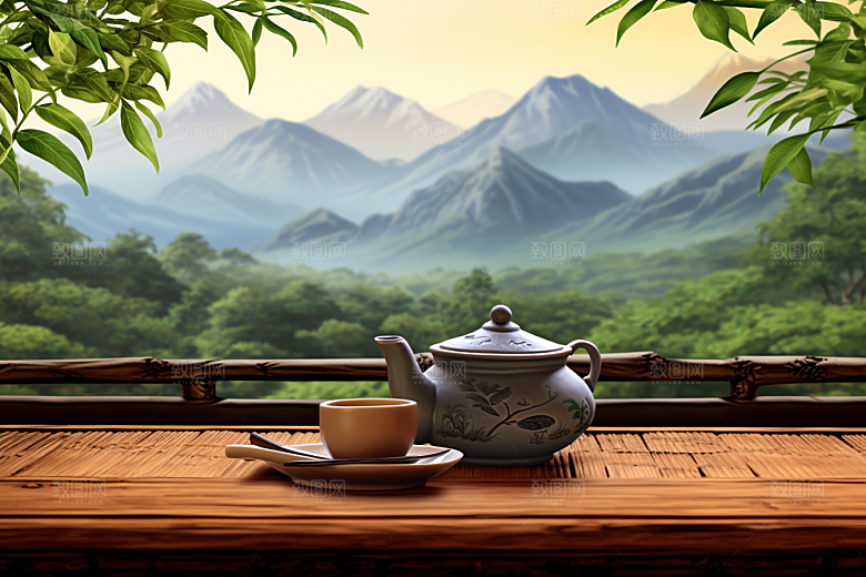 茶叶茶山清明谷雨摄影图
