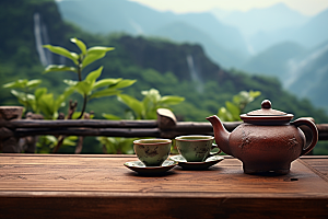 茶叶茶园春茶摄影图