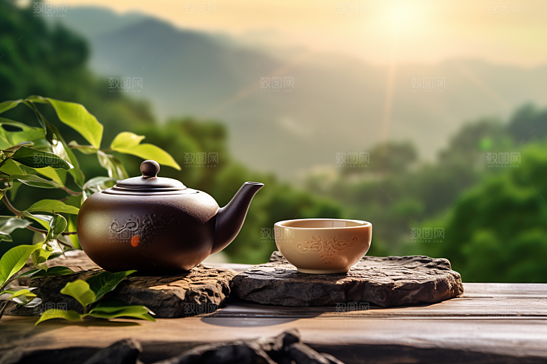 茶叶自然春茶摄影图