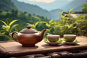 茶叶茶山采茶摄影图