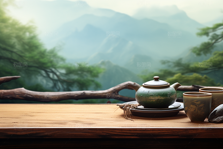 茶叶茶山清新摄影图