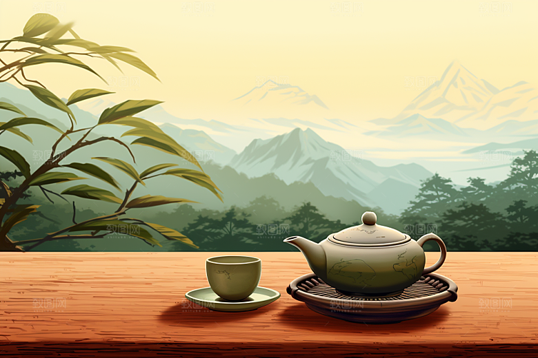 茶叶新茶茶树摄影图