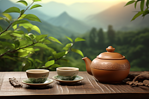 茶叶采茶新茶摄影图