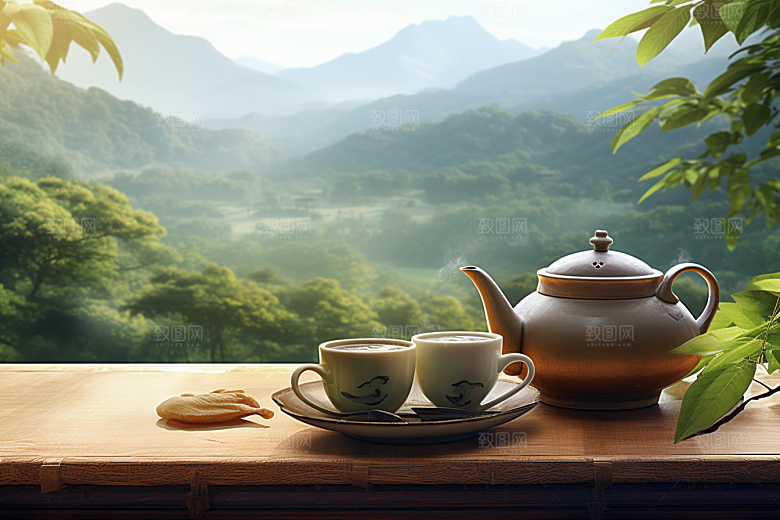 茶叶茶山自然摄影图