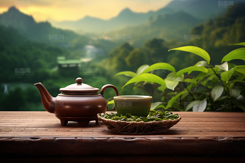 茶叶清新茶树摄影图