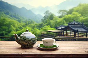 茶叶春季茶树摄影图