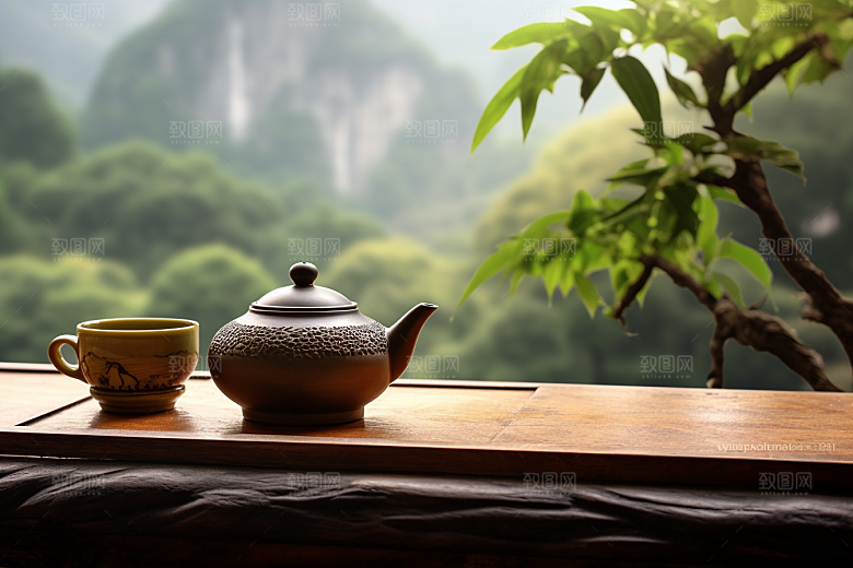 茶叶采茶清新摄影图