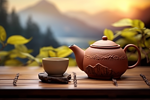 茶叶清明谷雨茶山摄影图