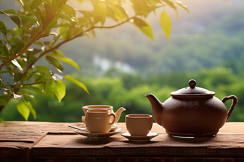 茶叶茶园雨前龙井摄影图