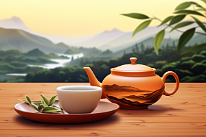 茶叶茶树春茶摄影图