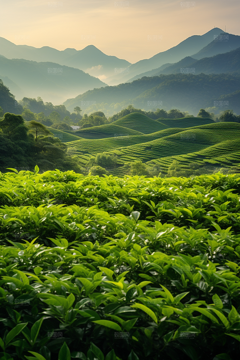 茶叶茶山春季摄影图