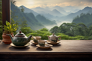 茶叶清明谷雨采茶摄影图