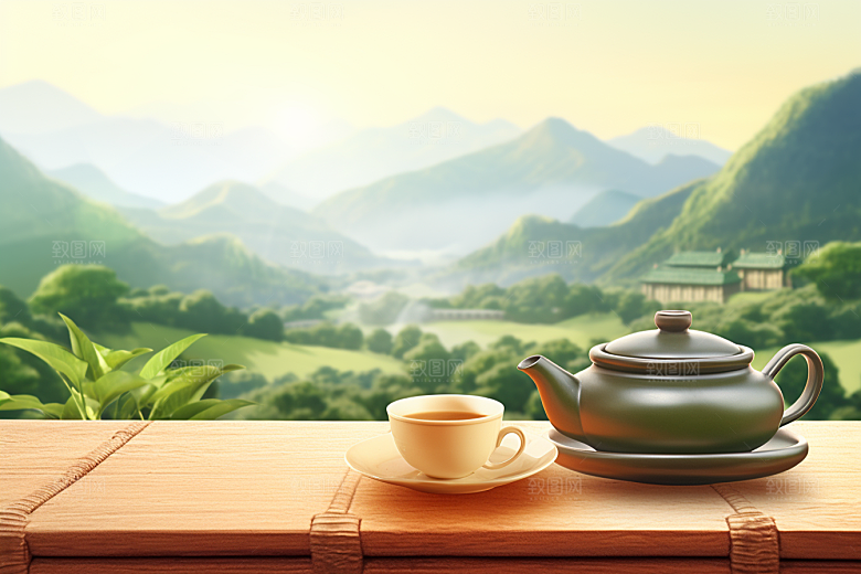 茶叶清新春茶摄影图