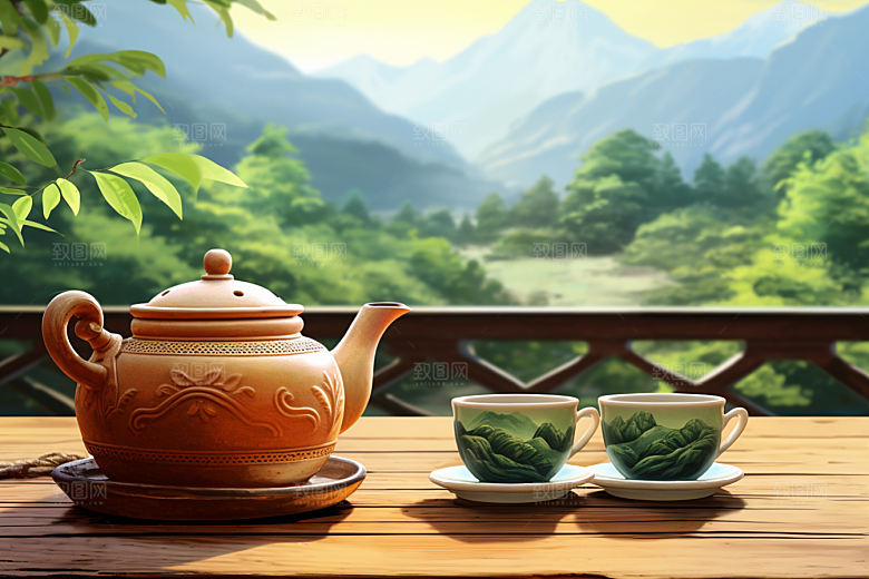 茶叶自然茶树摄影图