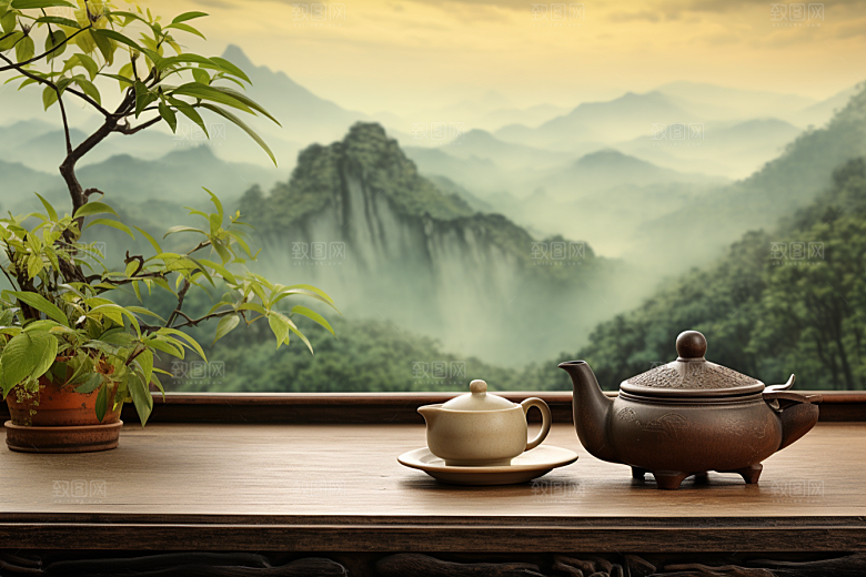 茶叶自然春茶摄影图