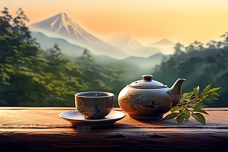 茶叶清新春茶摄影图