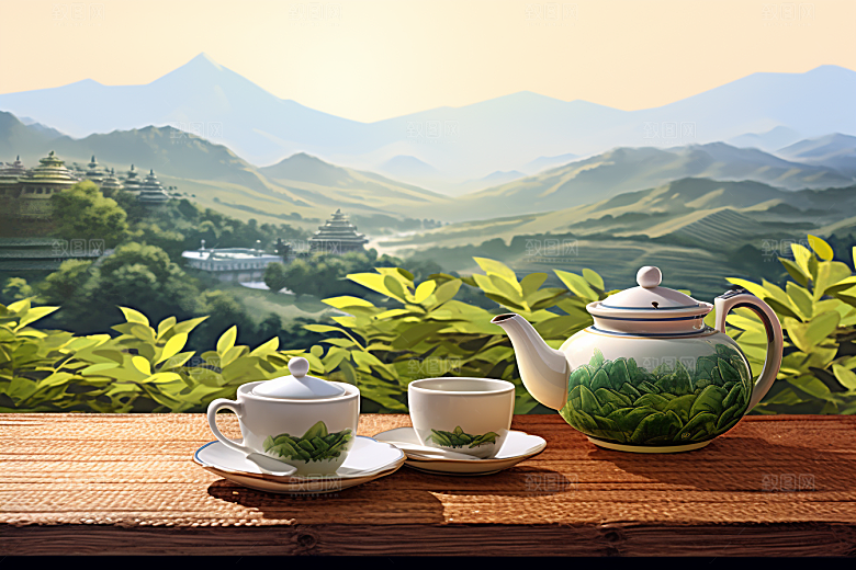 茶叶春季茶树摄影图