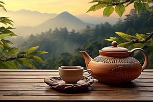 茶叶清明谷雨茶园摄影图
