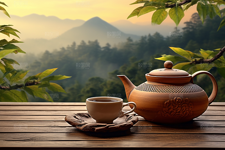茶叶清明谷雨茶园摄影图