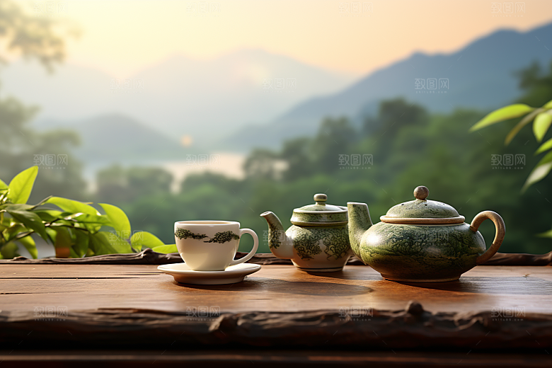茶叶采茶雨前龙井摄影图