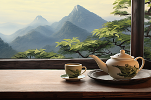 茶叶茶园新茶摄影图