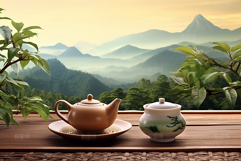 茶叶清新春季摄影图