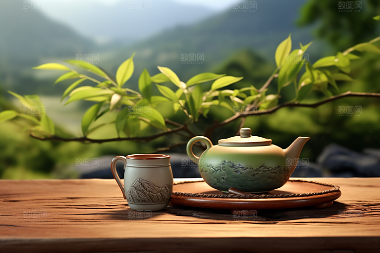 茶叶新茶采茶摄影图