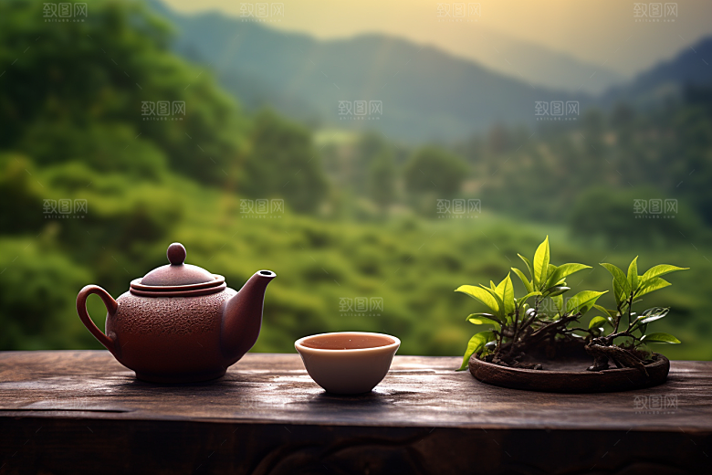 茶叶清新茶园摄影图
