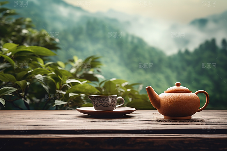 茶叶雨前龙井茶园摄影图