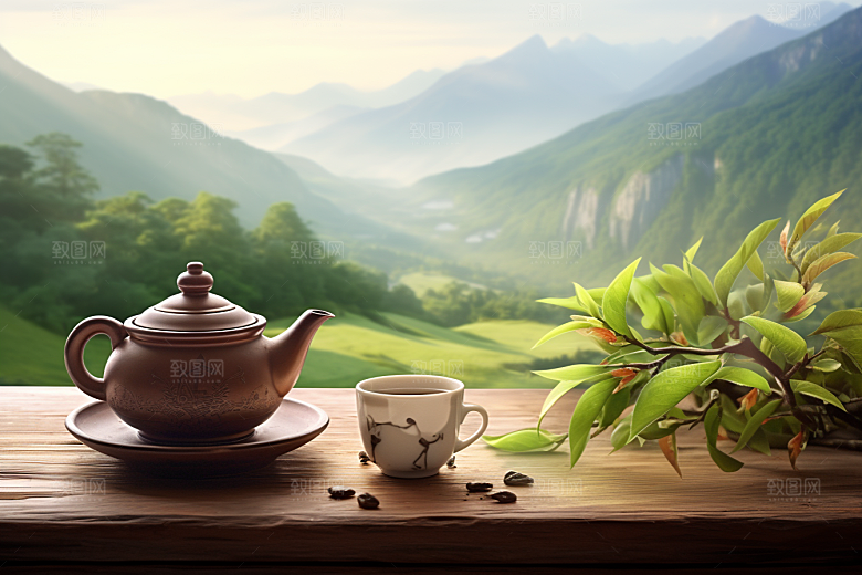 茶叶雨前龙井新茶摄影图