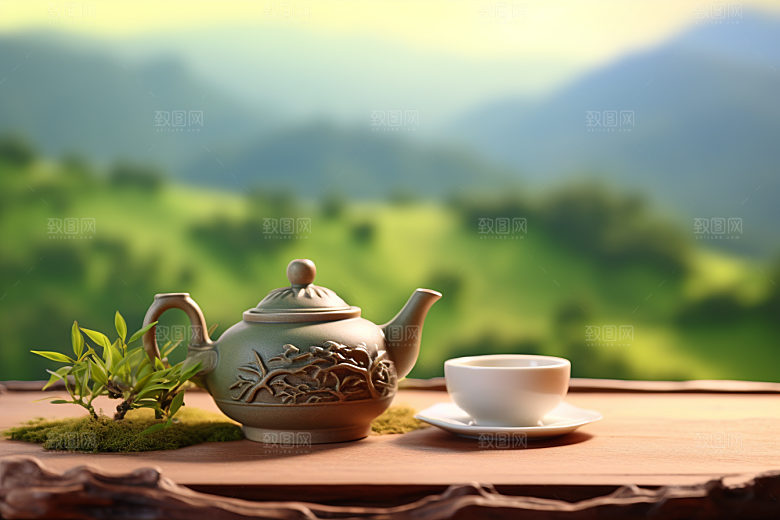 茶叶采茶春季摄影图