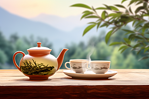 茶叶雨前龙井采茶摄影图