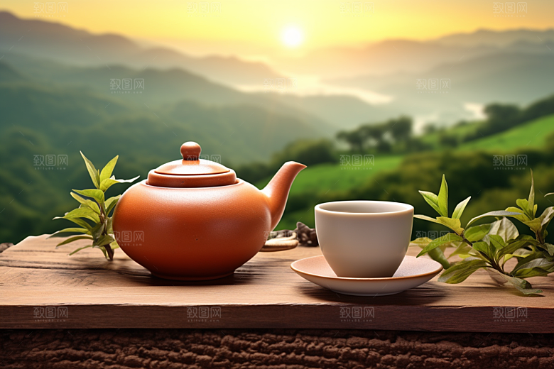 茶叶茶园新茶摄影图
