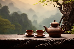 茶叶采茶自然摄影图