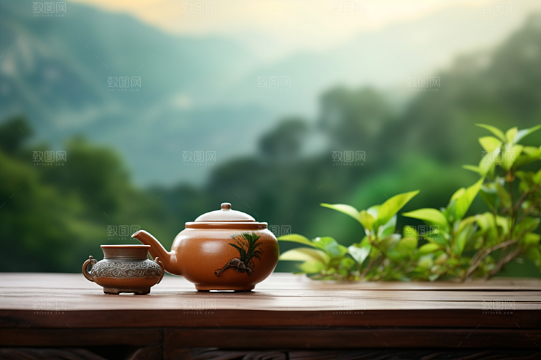 茶叶春天采茶摄影图