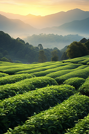 茶叶清明谷雨茶树摄影图