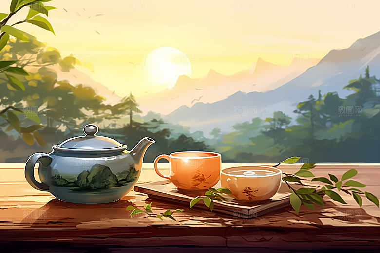 茶叶茶园清新摄影图