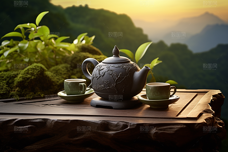 茶叶茶园雨前龙井摄影图