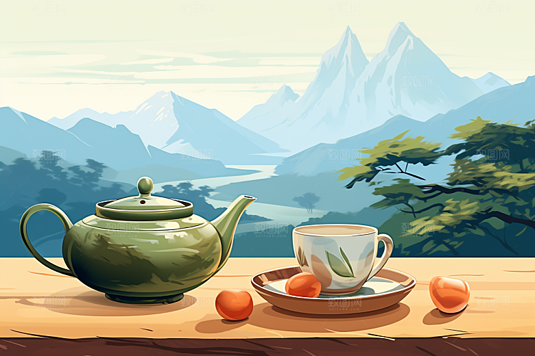 茶叶茶树春茶摄影图
