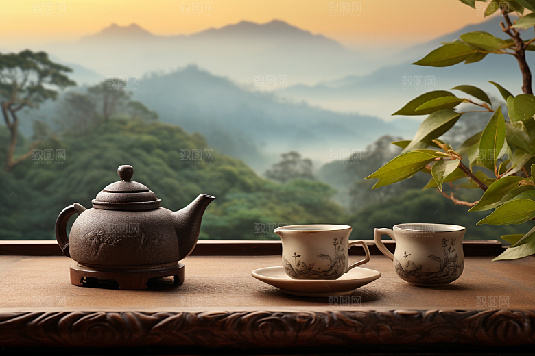 茶叶自然春茶摄影图