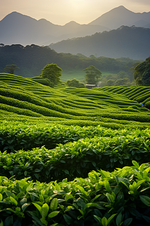 茶叶茶山春季摄影图