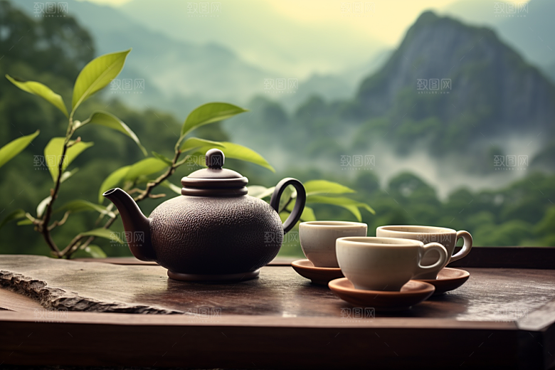 茶叶采茶春季摄影图