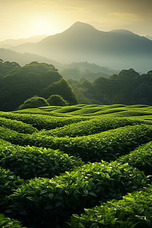 茶叶新茶茶园摄影图