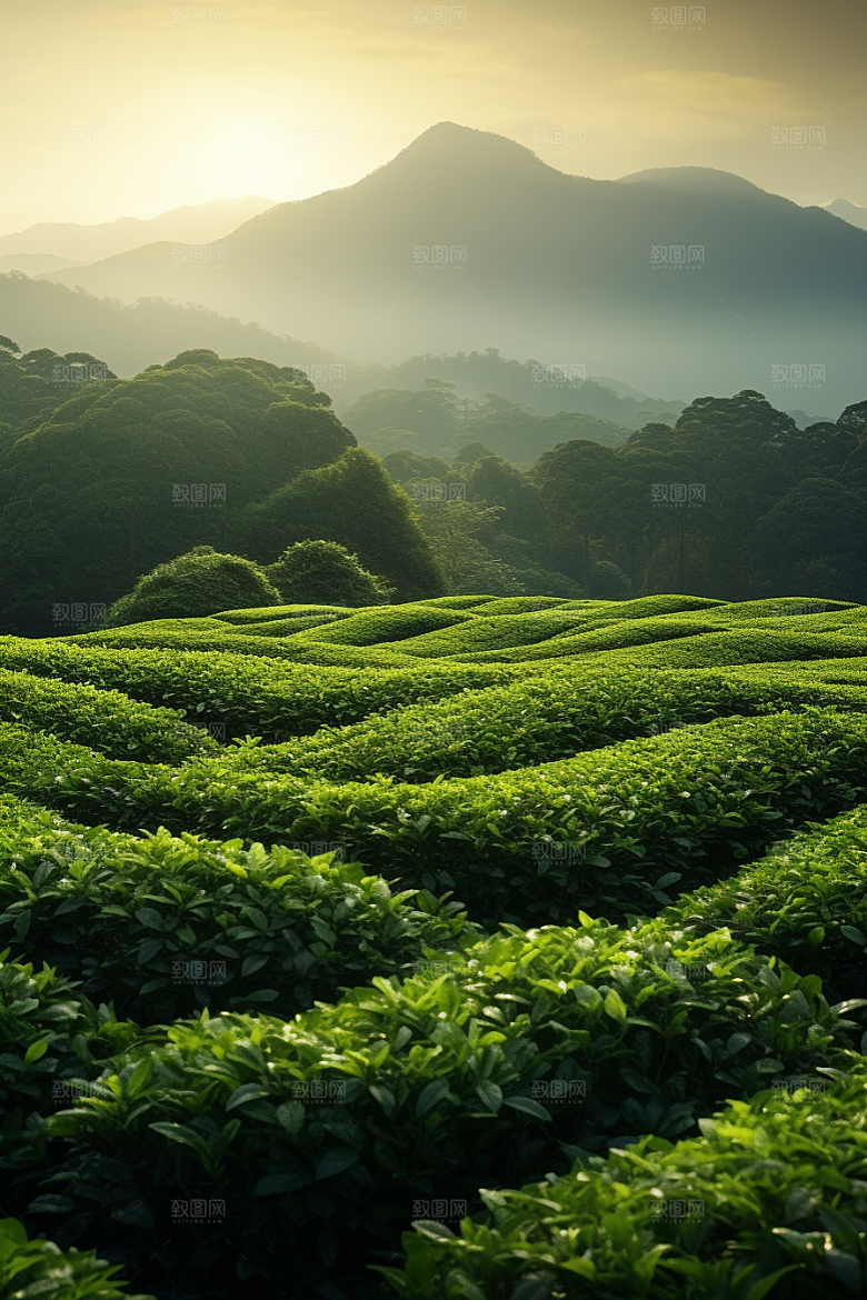 茶叶新茶茶园摄影图