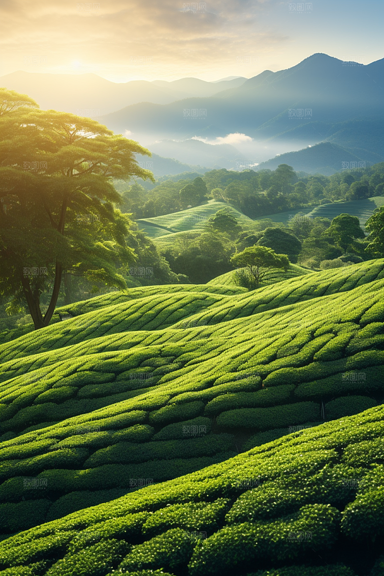 茶叶茶山高清摄影图